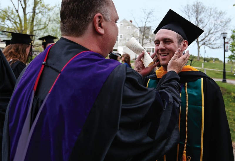 Harrison Durfee and his academic advisor, Professor Rodney Blackman, on graduation day. Photo by Cheryl Senter.