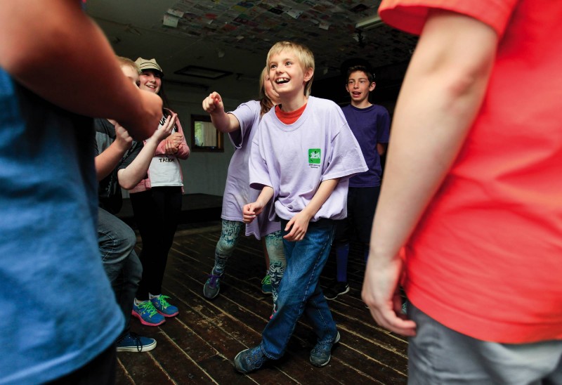 North Country middle school students participate in team-building exercises during a Youth Leadership Through Adventure event. Photo by Cheryl Senter.