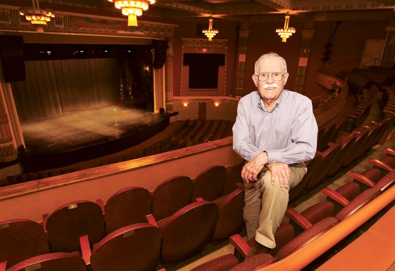 John Swope, a longtime supporter of the Capitol Center for the Arts, in the Center’s Chubb Theatre in concord, nh. The Center’s atrium is named in honor of John and Marjory Swope. Photo by Cheryl Senter.