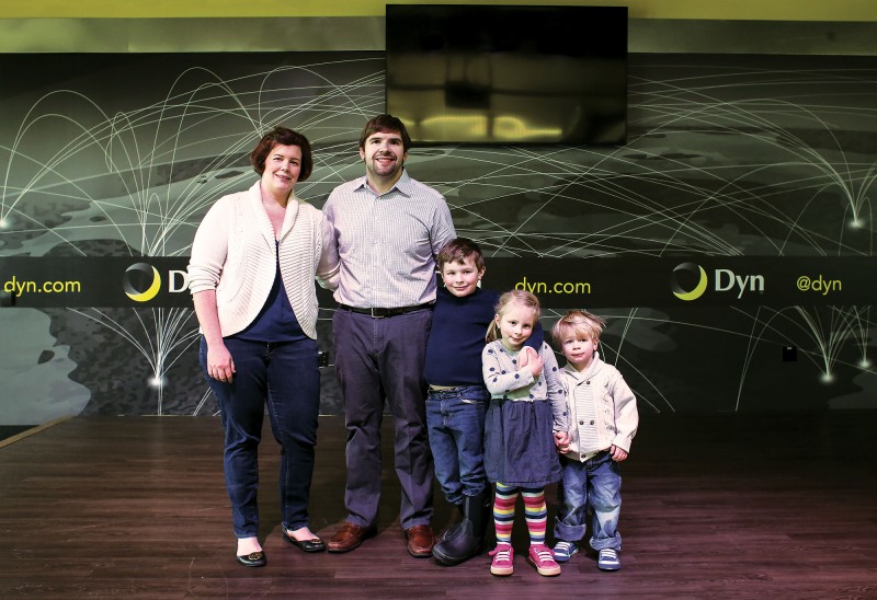 The Hitchcock family at Dyn headquarters in Manchester, NH. Photo by Cheryl Senter.