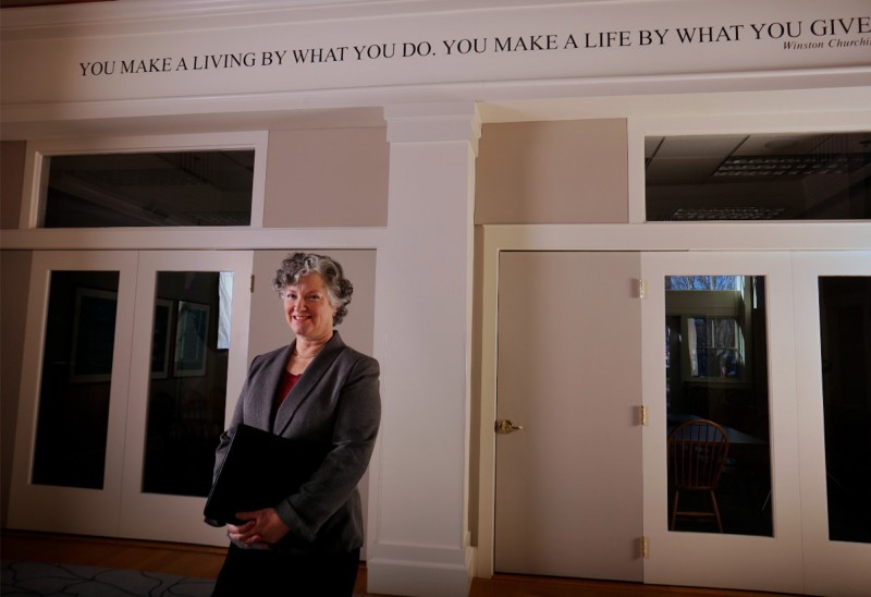 Foundation Vice President of Community Impact Katie Merrow at the Foundation's headquarters in Concord, NH. Photo by William Gnade.