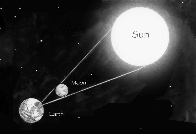 Illustration of a solar eclipse. (Illustration by Adelaide Tyrol.)