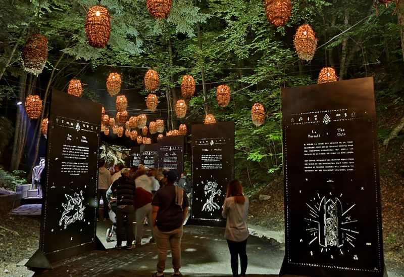 Foresta Lumina, a multimedia nighttime experience along Coaticook's Canyon. (Photo courtesy of Parc de la Gorge de Coaticook.)