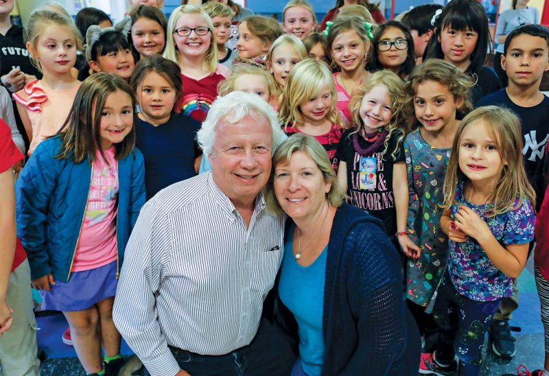 Paul and Nancy Amato with a few of their friends at the Boys & Girls Club of Souhegan Valley. (Photo by Cheryl Senter.)