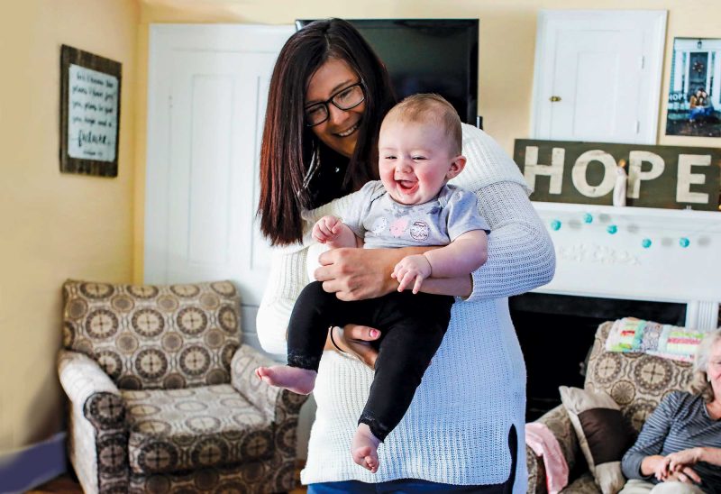 Michelle, a graduate of Hope on Haven Hill, brings her daughter Ellie back for a visit. (Photo by Cheryl Senter.)