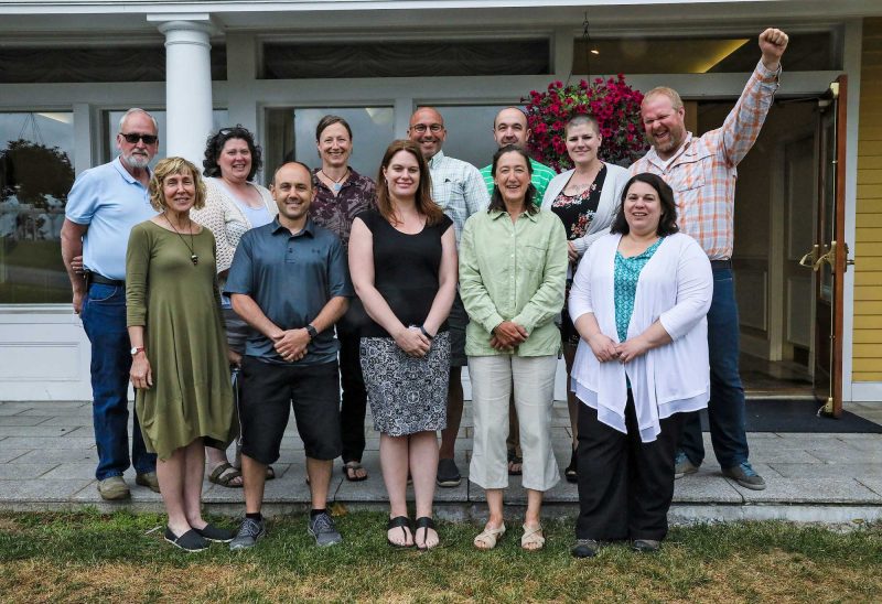 The Community Practitioners Network Class of 2018 (left to right) back row: Brian Bresnahan of Groveton; Kristen van Bergen of Lancaster; Kara Hunter of Berlin; Dave Harkless of Littleton; Karl Stone of Franconia; Kristan Knowlton of Berlin; Gabriel Perkins of Bethel, ME; front row: Carole Martin of Rockland, Maine (facilitator); Brian LaPerle of Colebrook; Samantha Canton of Groveton; Abby Evankow of Gorham; Michelle Moren-Grey of Bethlehem. Not pictured Kassie Eafrati of Berlin.
