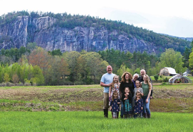 Three generations of the Gaudette family at home on Lucy Brook Farm in North Conway. (Photo by Cheryl Senter.)