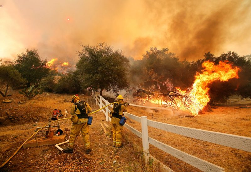 Firefighters fight California wildfire. (Courtesy photo.)