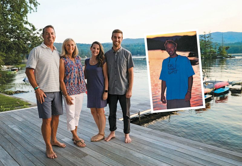 Ryan’s parents Chris and Jeannie; sister-in-law, Sara; and, brother, Christopher. (Photo by Cheryl Senter.) Inset: Ryan Bishop. (Courtesy photo.)