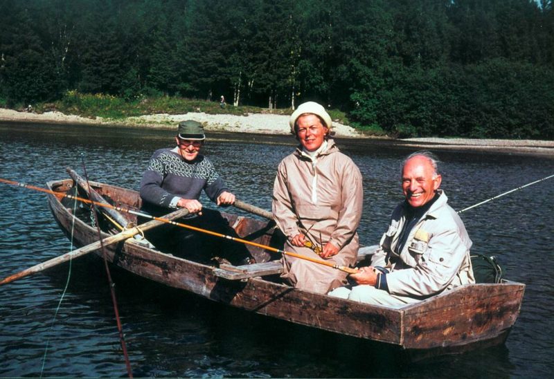 Esther and Bill Levy (center and right) with a guide on a fishing trip. (Courtesy photo.)