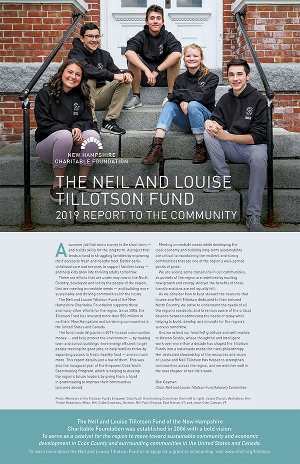 The Neil and Louise Tillotson 2019 Report to the Community