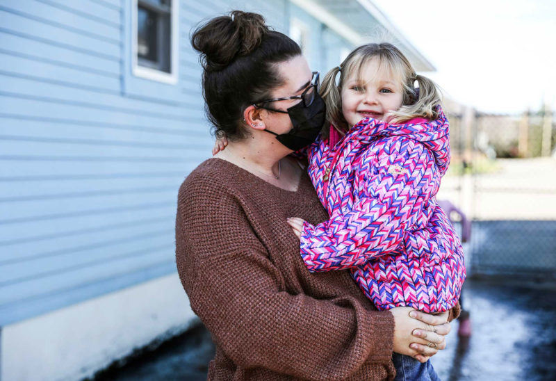 A teacher and student at the County Day School in Colebrook, NH. (Photo by Cheryl Senter.)