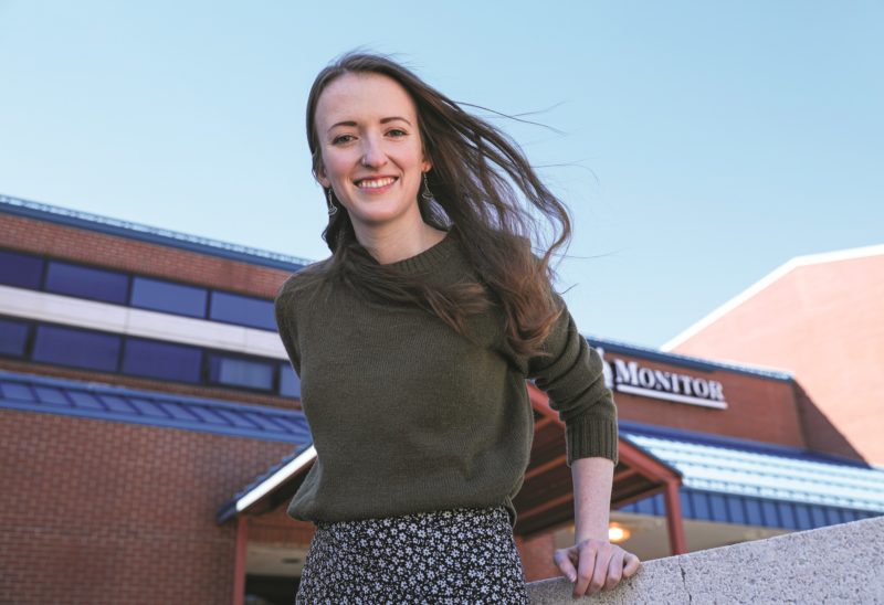 Eileen O’Grady, a Report for America fellow and the education reporter at the Concord Monitor. (Photo by Cheryl Senter.)