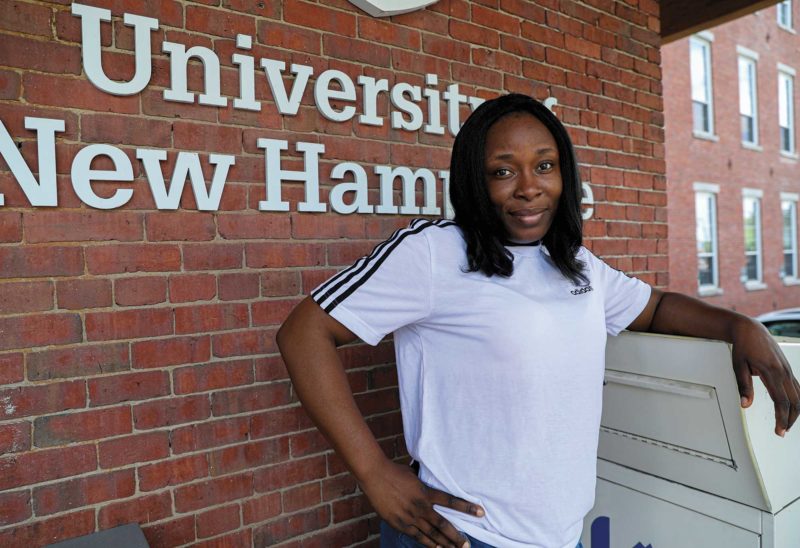 Marina Ngalula at the University of New Hampshire in Manchester. (Photo by Cheryl Senter.)