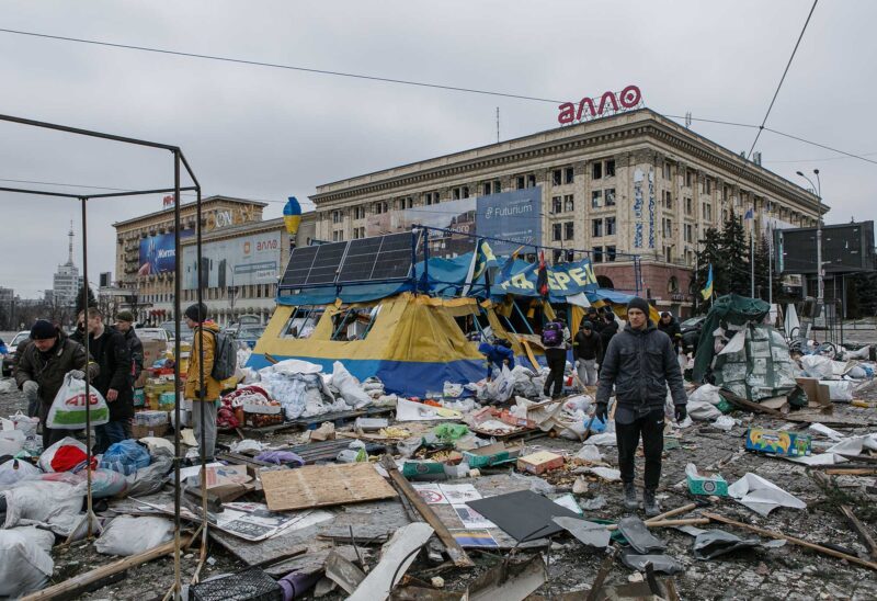 View of the ruined city center of Kharkiv, Ukraine after Russia's invasion. (Courtesy photo.)