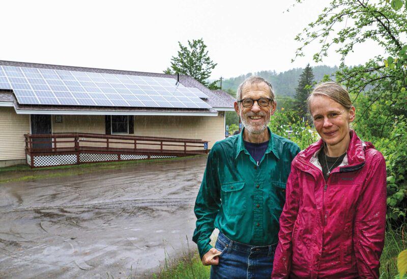 Clayton Macdonald and Melissa Elander at the Stratford, NH Town Hall. (Photo by Cheryl Senter.)