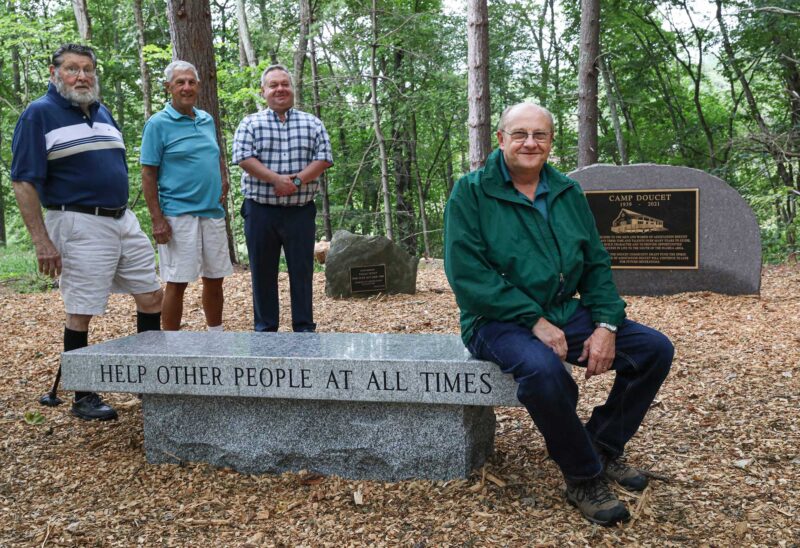 Association Doucet, Inc. Board of Directors (left to right): Robert Pelletier, Robert Lavoie (Treasurer), Joseph Moreau and Robert Cormier (President). (Photo by Cheryl Senter.)