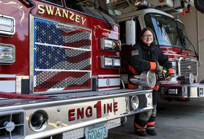 Meghan Foley is studying Fire Science at Lakes Region Community College in Laconia with help from a Charitable Foundation scholarship. (Photo by Cheryl Senter.)