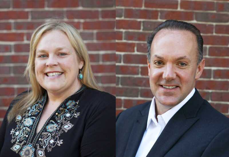 Melinda Mosier (left) takes over from Rick Peck (right), who served as vice president of development and philanthropy services at the Foundation since 2017.