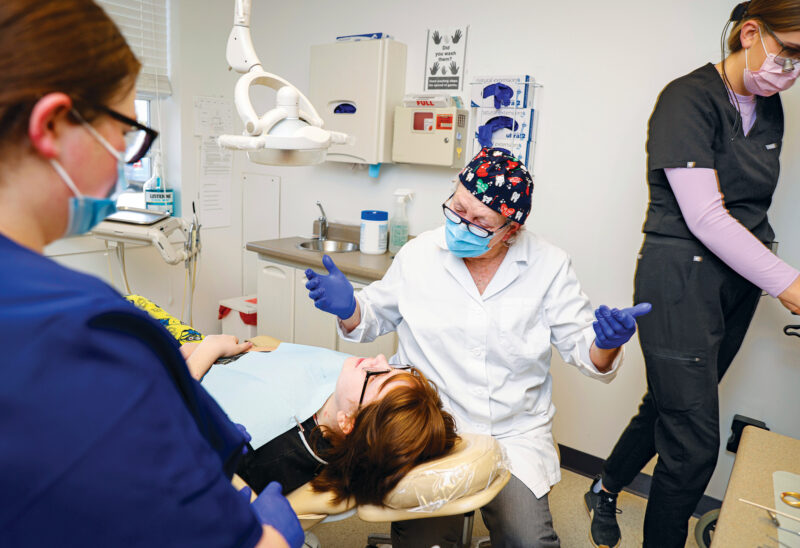 Dr. Jennie Hennigar treats a patient at the Tamworth Dental Center [Photo by Cheryl Senter]