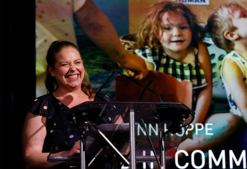 Cora-Lynn Hoppe speaks at the Foundation's 2025 Annual Meeting